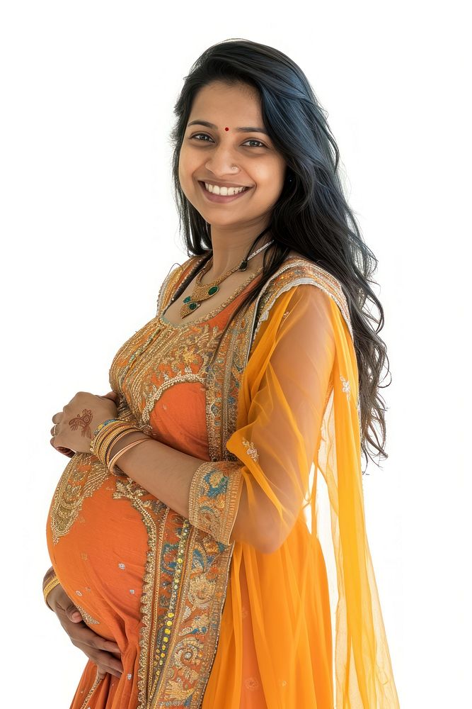 Pregnant indian woman portrait smiling smile.