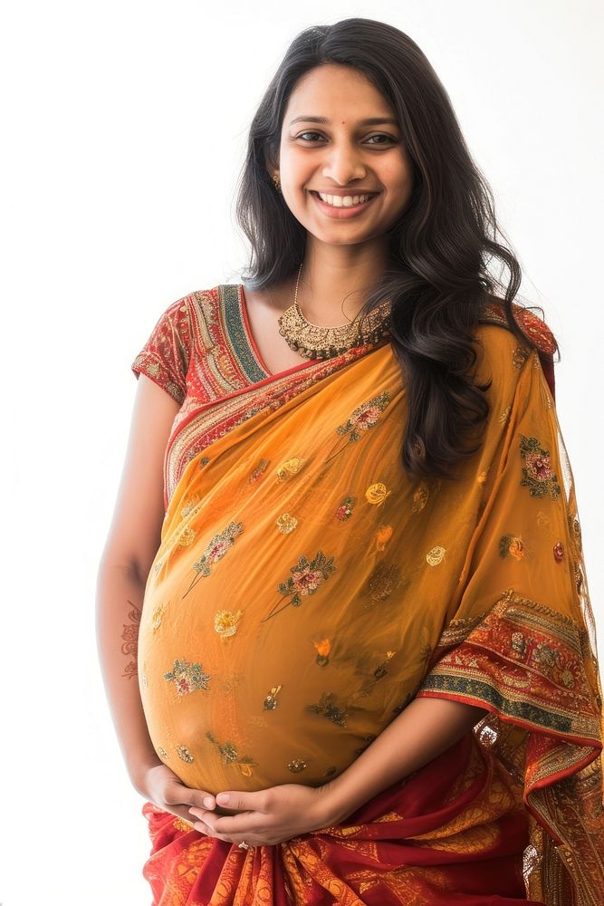 Pregnant indian woman portrait smiling adult.