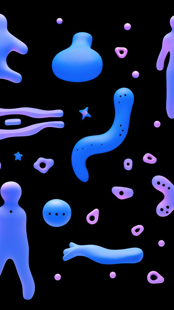  Abstract wallpaper cartoon bacterium outdoors. AI generated Image by rawpixel.