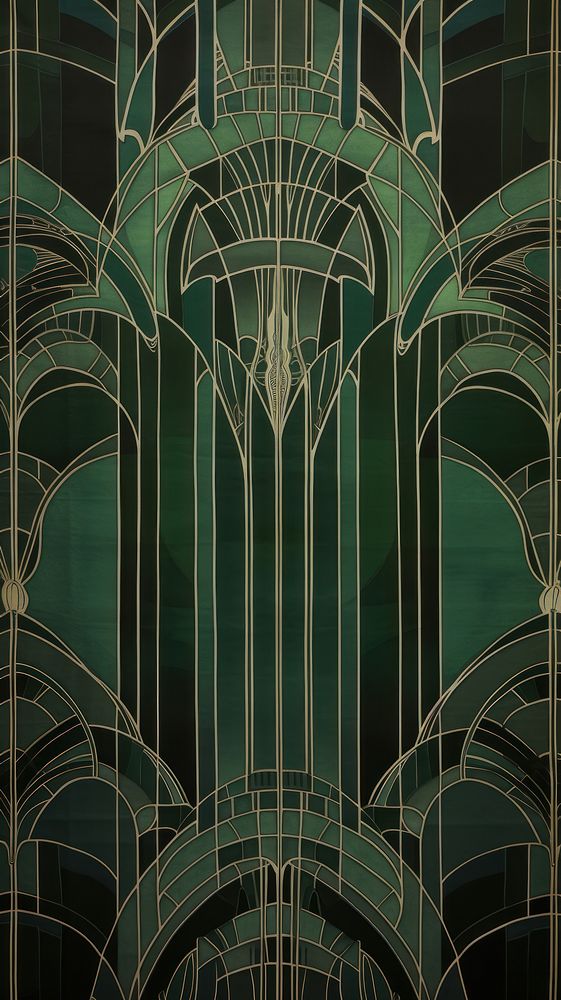  Green abstracted-wallpaper art architecture. AI generated Image by rawpixel.