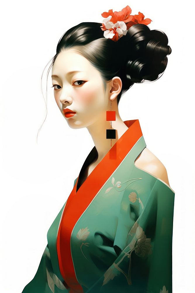  Japanese Asian woman fashion portrait. AI generated Image by rawpixel.