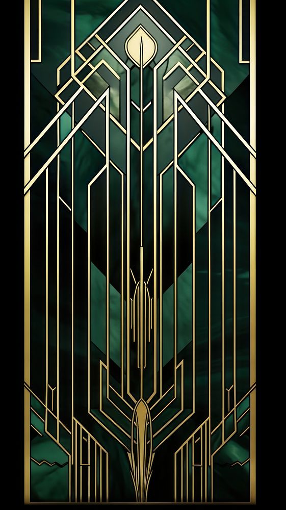  Green art deco architecture backgrounds. AI generated Image by rawpixel.