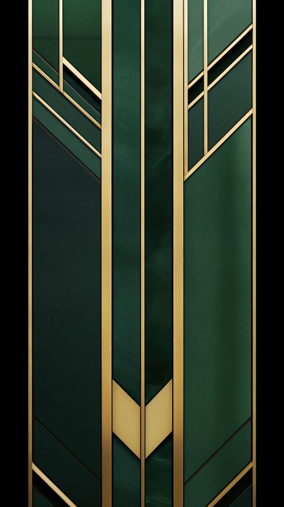  Green art deco gold door. AI generated Image by rawpixel.