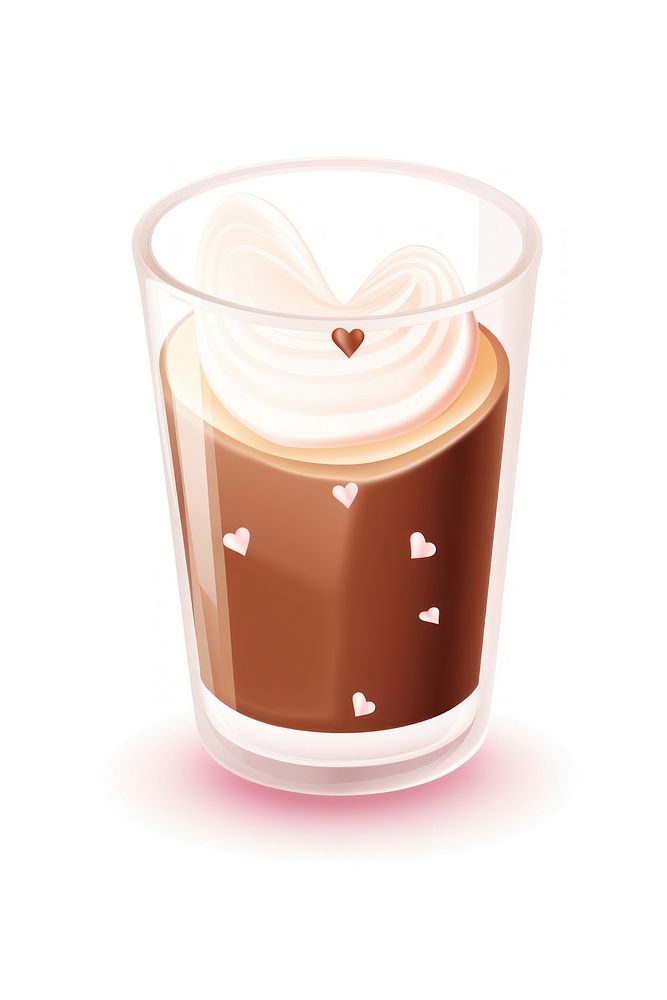  Hot chocolate glass cup dessert. AI generated Image by rawpixel.