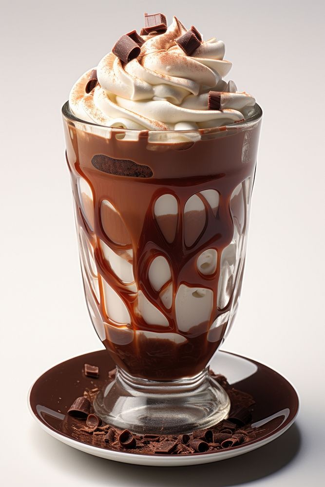  Hot chocolate cup dessert sundae. AI generated Image by rawpixel.