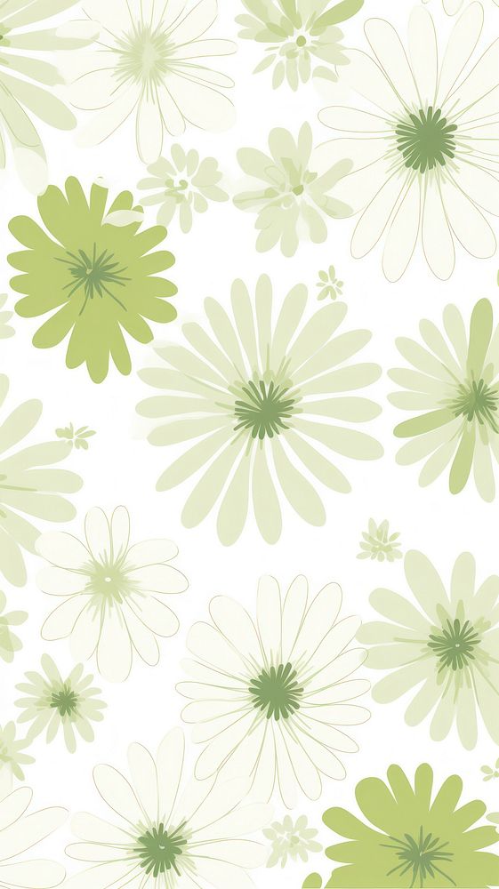  Green flower pattern plant daisy. AI generated Image by rawpixel.