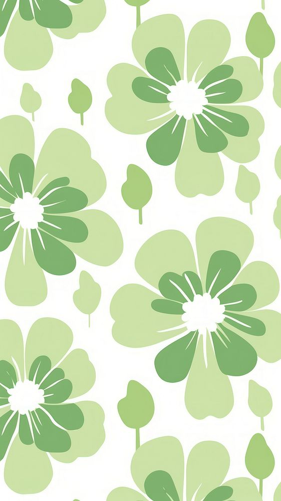  Green flower pattern backgrounds wallpaper. AI generated Image by rawpixel.
