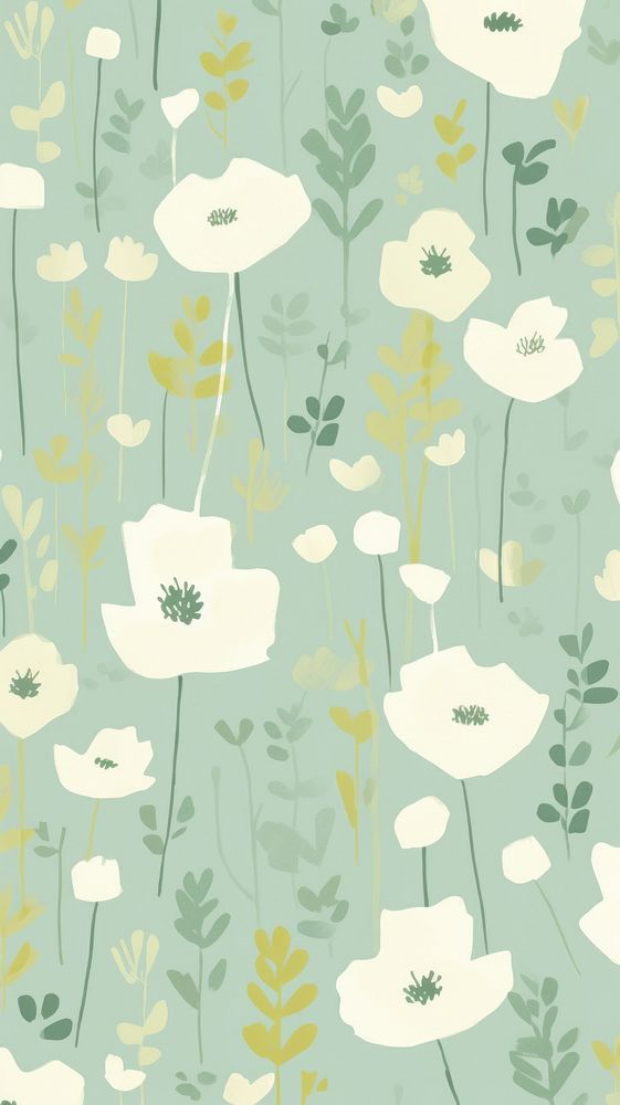  Green flower pattern backgrounds accessories. AI generated Image by rawpixel.