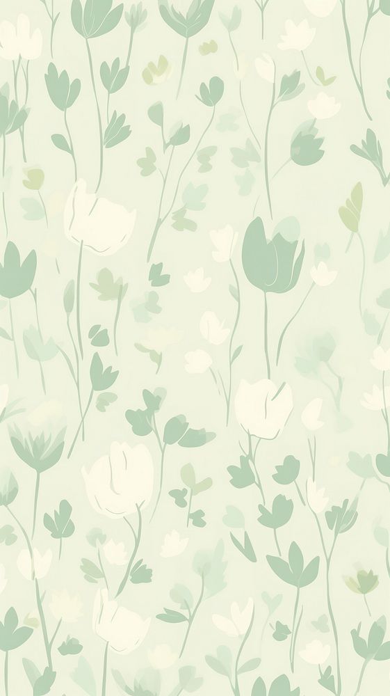  Green flower pattern backgrounds wallpaper. AI generated Image by rawpixel.