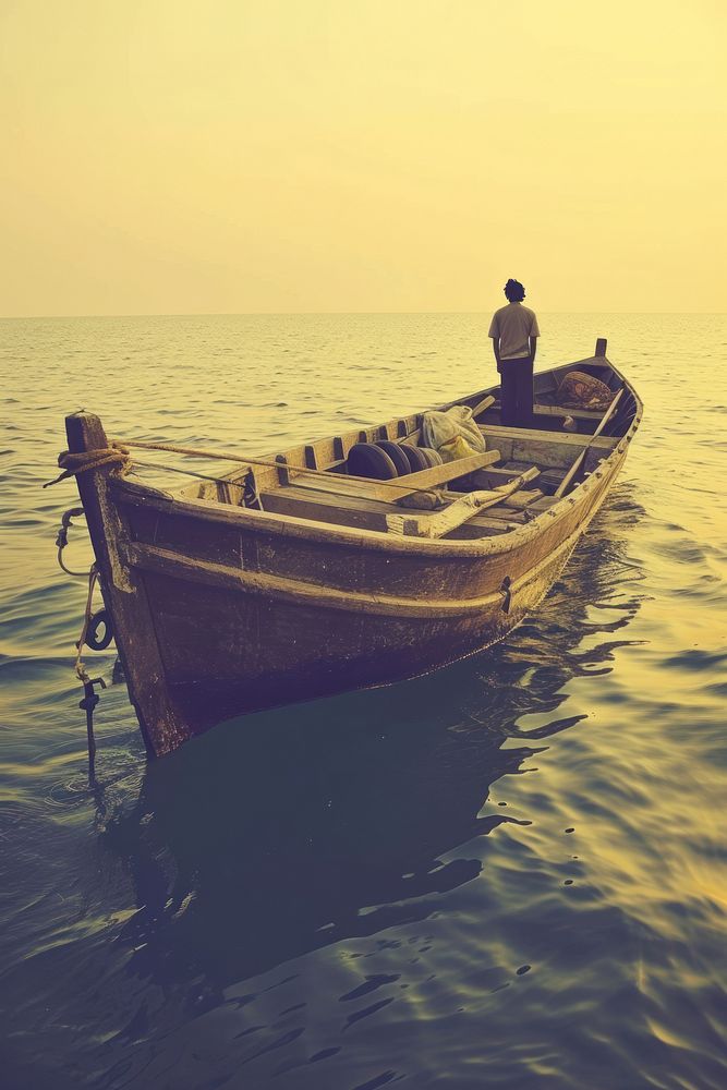 Sea outdoors horizon vehicle. AI generated Image by rawpixel.