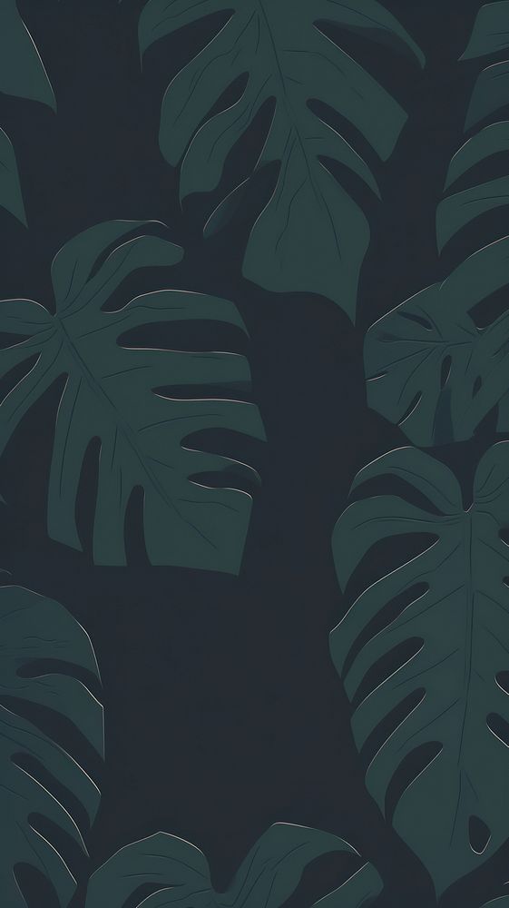  Monstera leaves Green wallpaper forest green. AI generated Image by rawpixel.