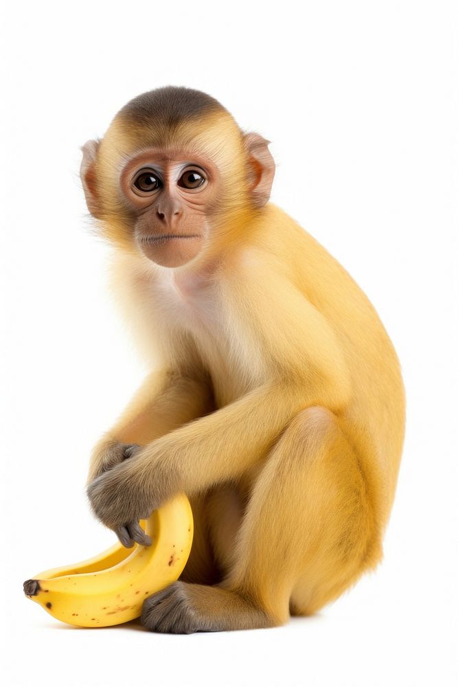 Monkey eating banana wildlife mammal animal.