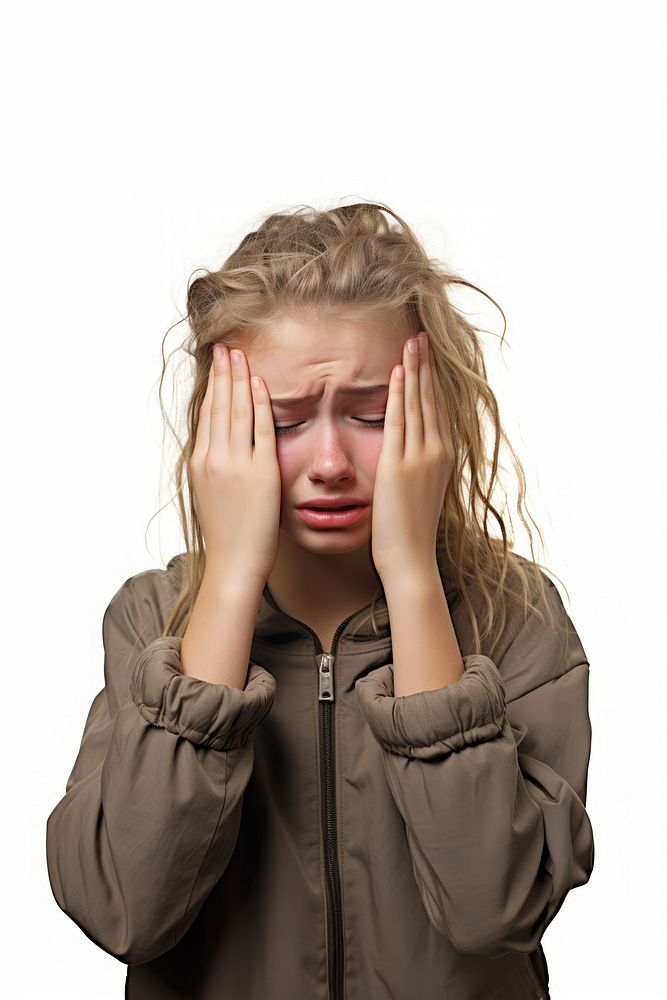 Young british girl worried crying adult. AI generated Image by rawpixel.