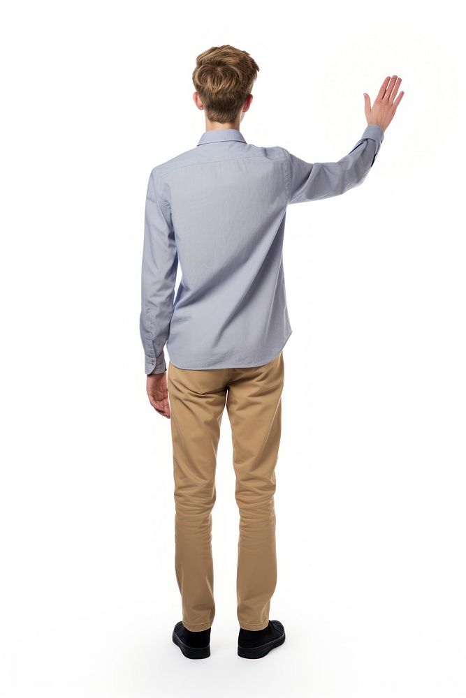 Young british man standing sleeve shirt.