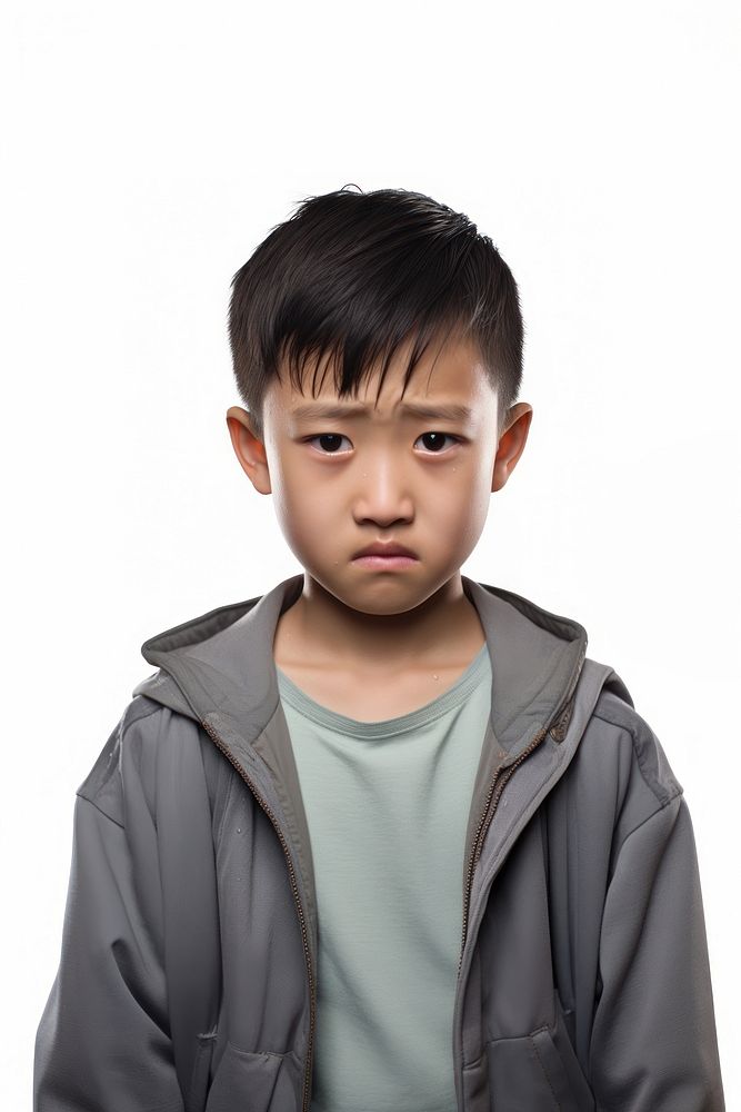 Young chinese boy portrait crying child. AI generated Image by rawpixel.