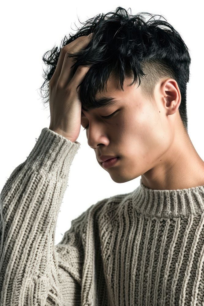 Young chinese man portrait sweater photo. AI generated Image by rawpixel.