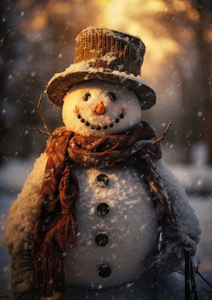 Snowman outdoors winter nature.