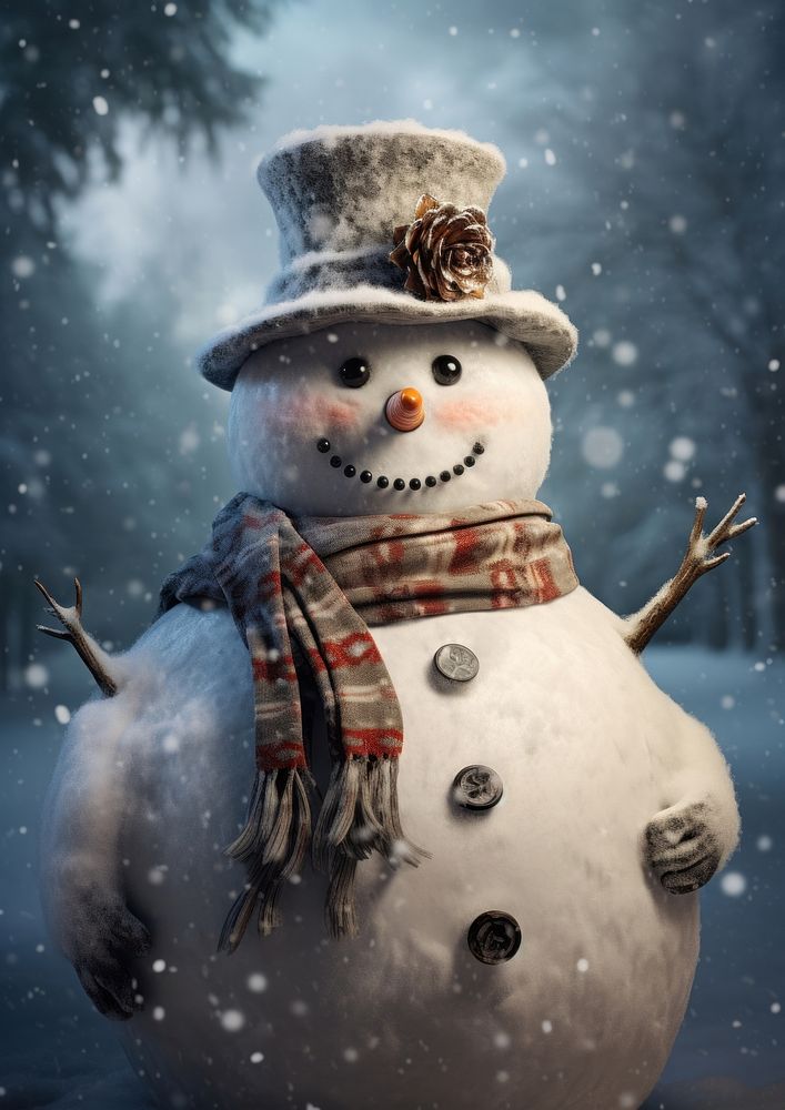 Snowman outdoors winter nature.