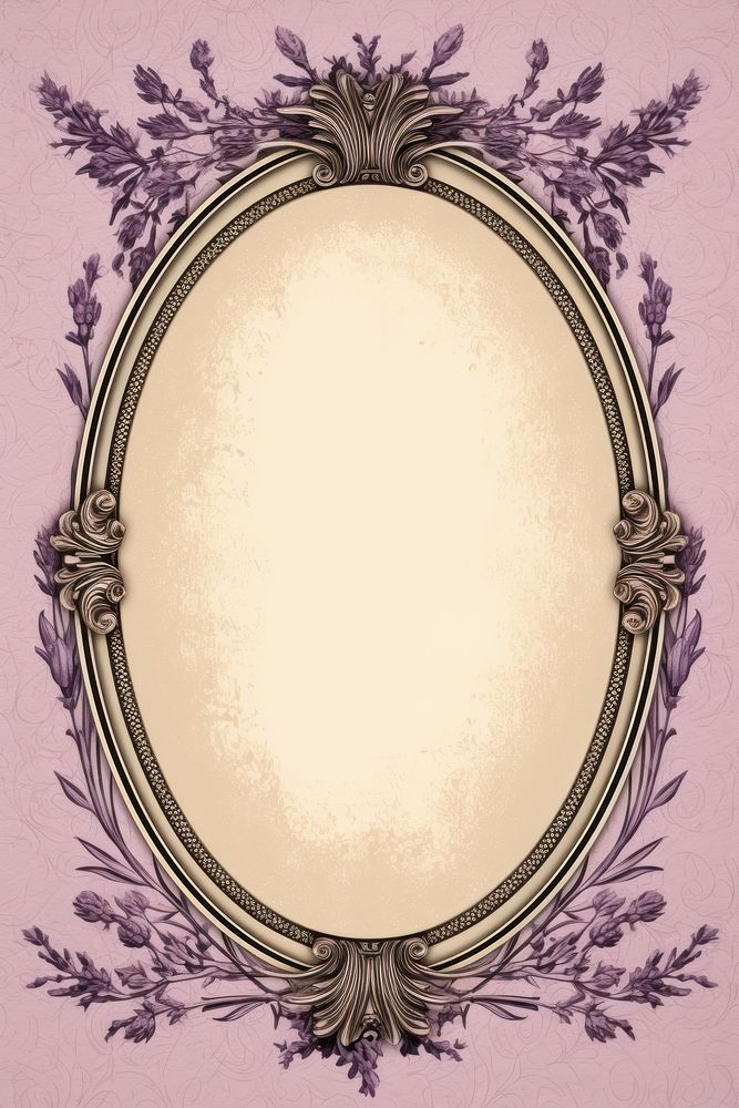 Lavender frame oval old. 