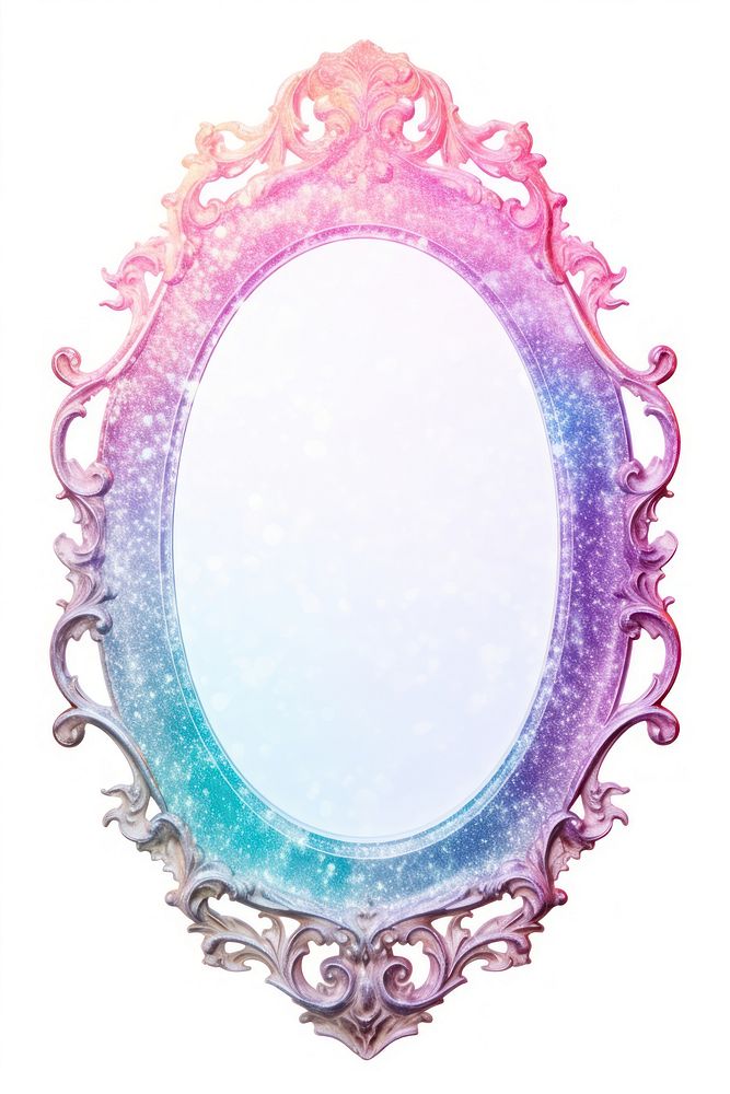 Sparkle mirror frame oval. AI generated Image by rawpixel.