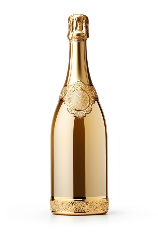 Champagne bottle drink wine gold.