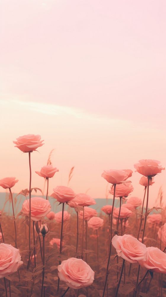 Field of rose sky landscape outdoors. AI generated Image by rawpixel.