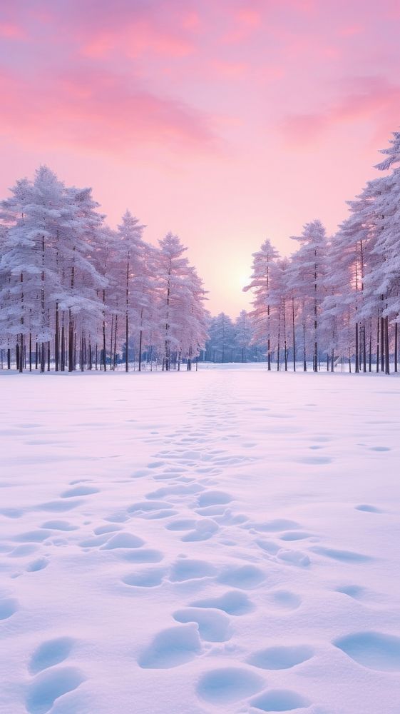  Snow pine forest landscape backgrounds outdoors. AI generated Image by rawpixel.