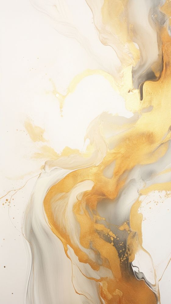 Monochrome gold abstract painting art.
