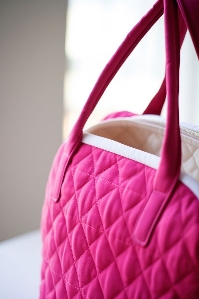 Hot pink quilt bag handbag purse accessories.
