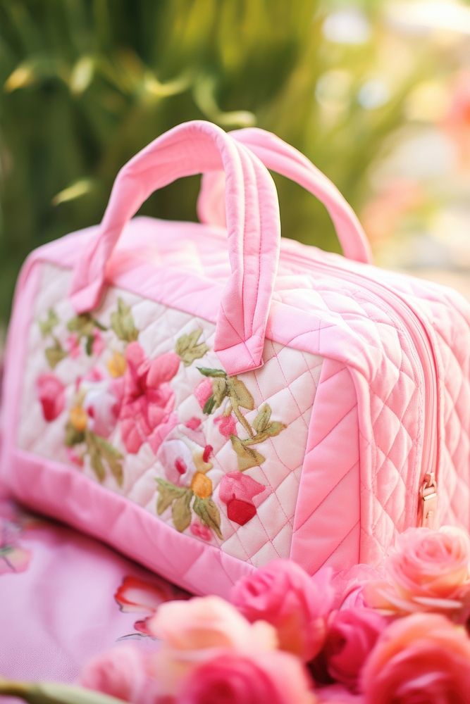 Pink quilt bag patchwork handbag pattern.