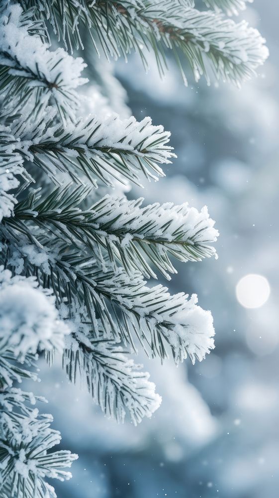  Spruce tree snow outdoors winter. AI generated Image by rawpixel.
