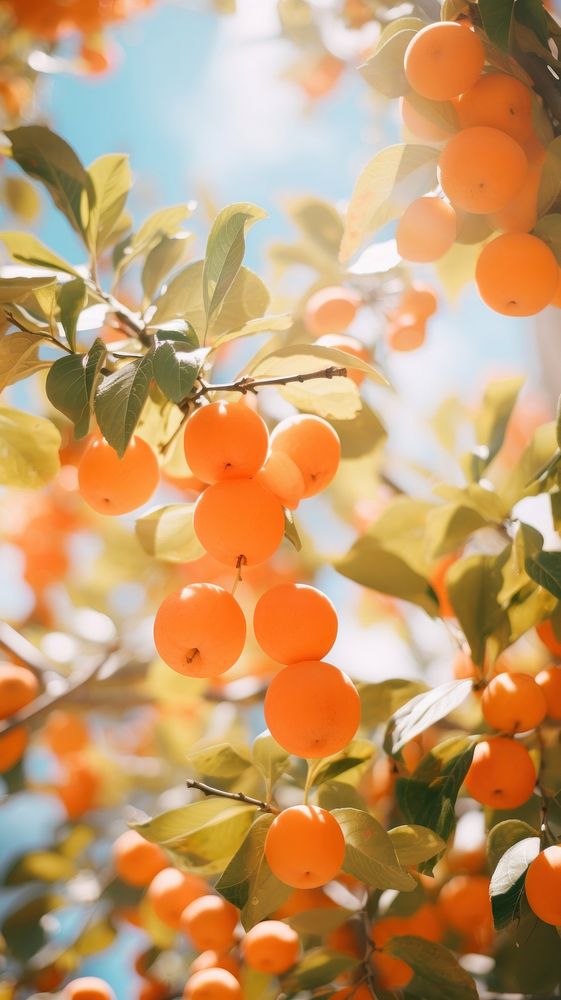  Orange backgrounds plant fruit. AI generated Image by rawpixel.