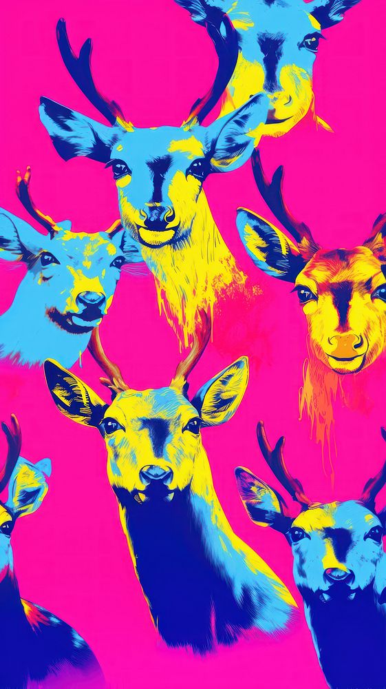 Deers backgrounds purple mammal. AI generated Image by rawpixel.
