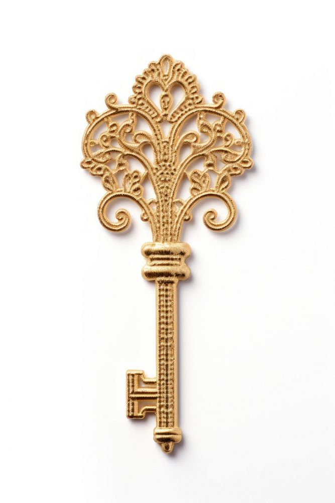Key gold white background accessories. AI generated Image by rawpixel.