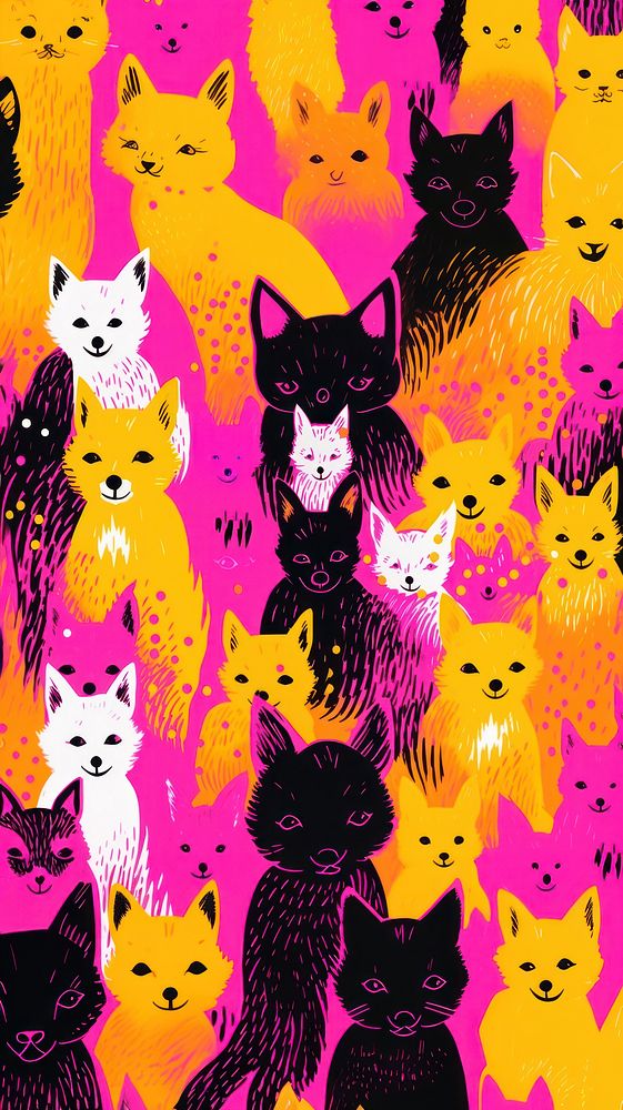 Foxs backgrounds graphics pattern. AI generated Image by rawpixel.