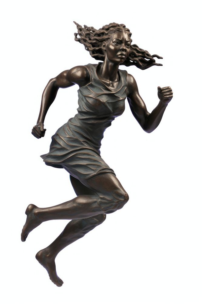 Greek sculpture running statue bronze art.