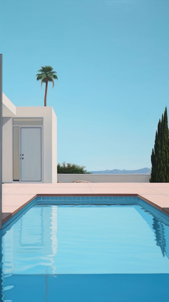  Poolside architecture outdoors building. AI generated Image by rawpixel.