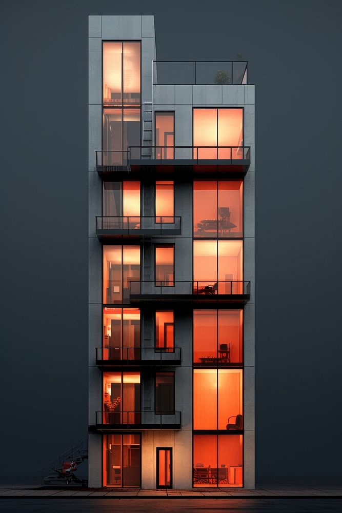 Apartment building architecture city condominium. AI generated Image by rawpixel.