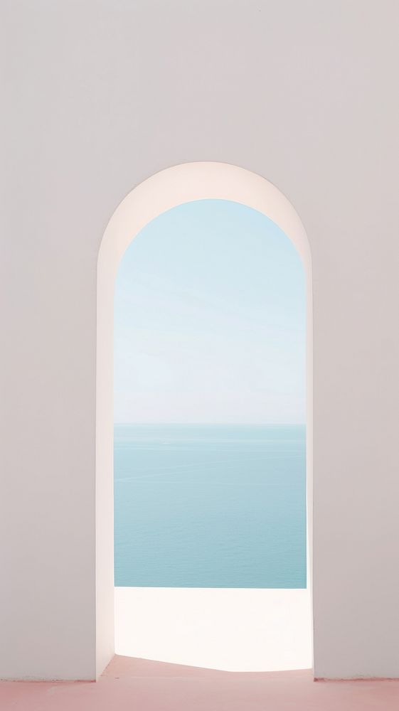  Summer sea arch architecture window. AI generated Image by rawpixel.