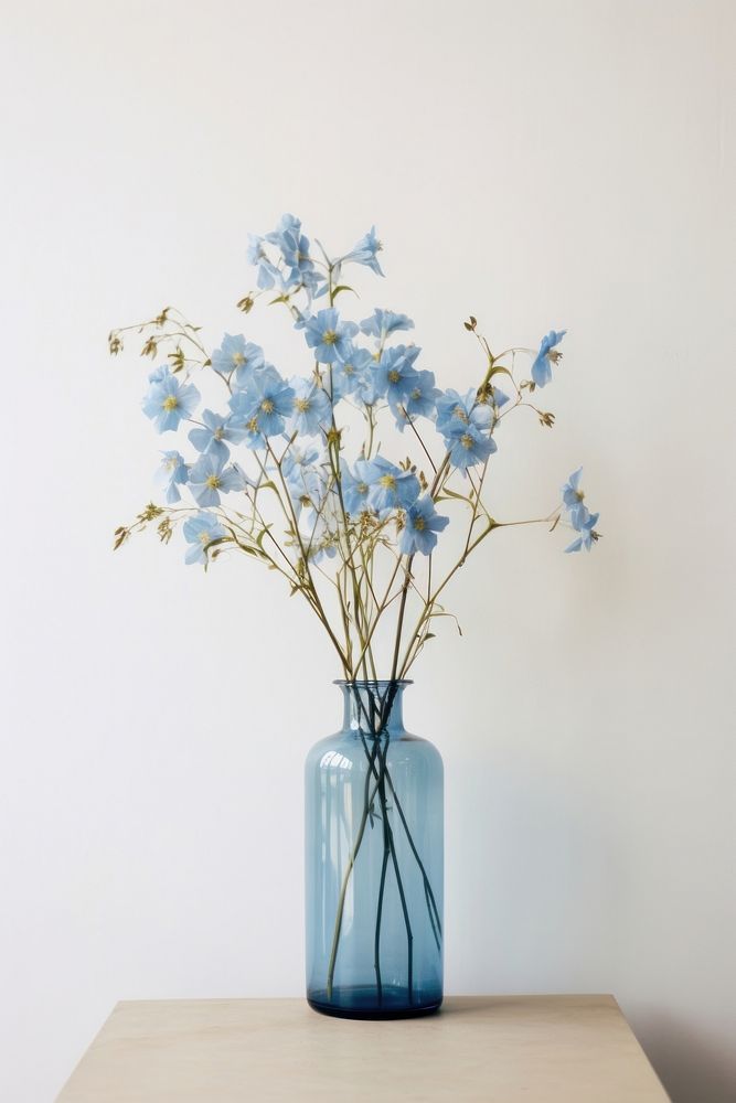 Blue flowers vase plant jar.