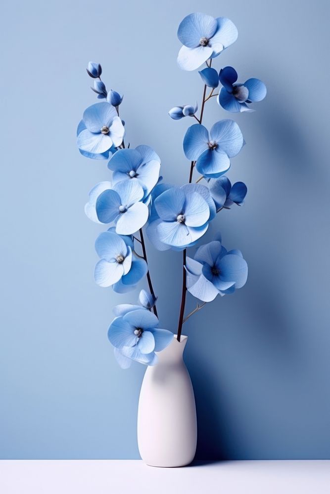 Blue flowers vase plant simplicity.
