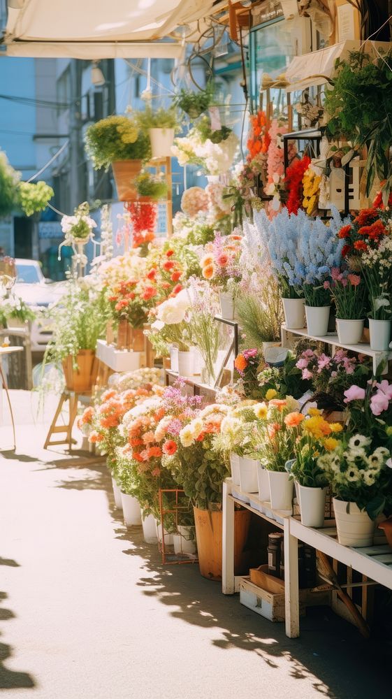  Summer outdoors market flower. AI generated Image by rawpixel.