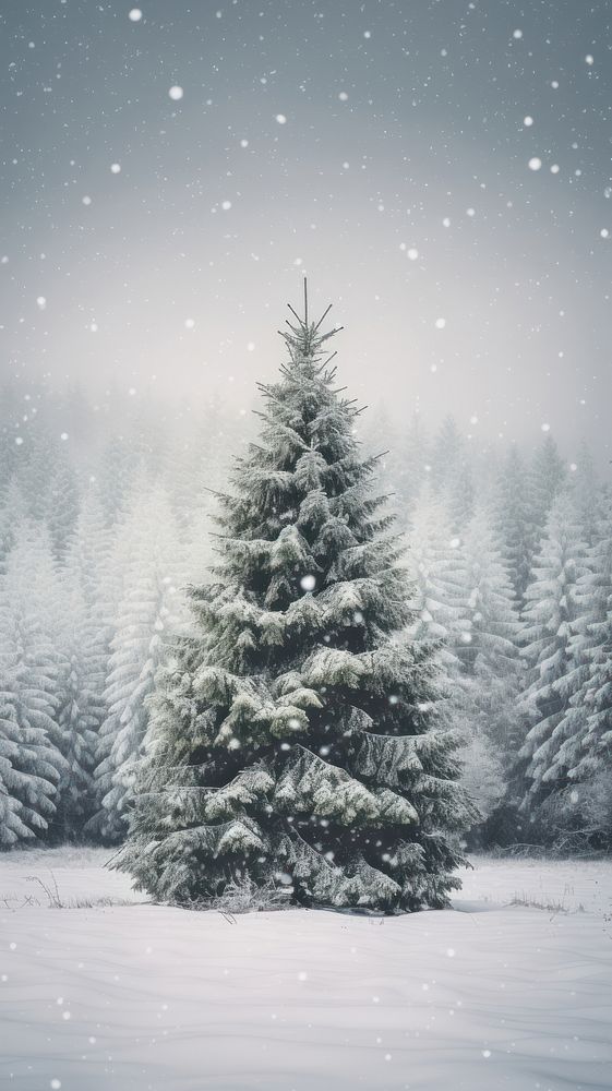  Spruce tree winter snow outdoors. AI generated Image by rawpixel.