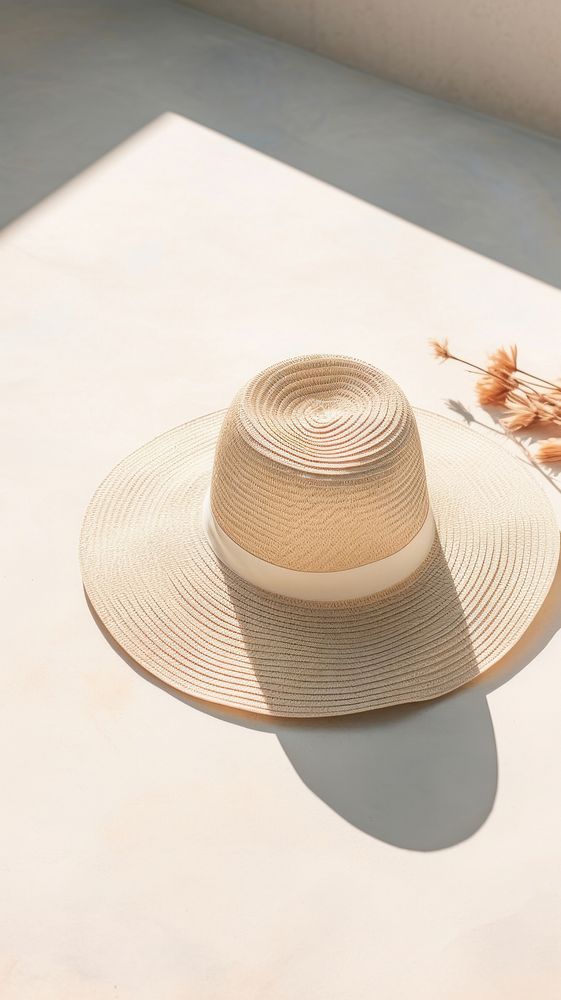  Summer hat relaxation straw hat. AI generated Image by rawpixel.