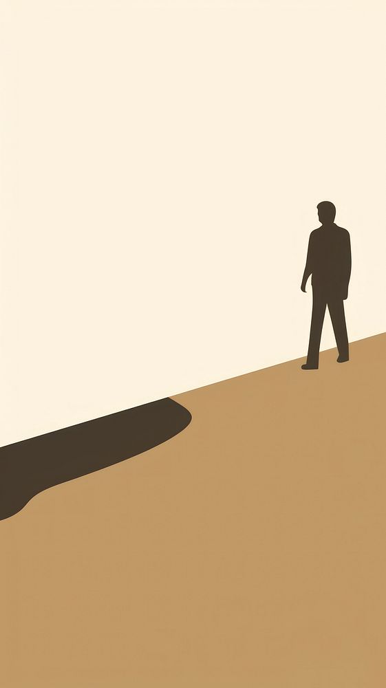 Cool teenager walking desert adult silhouette. AI generated Image by rawpixel.