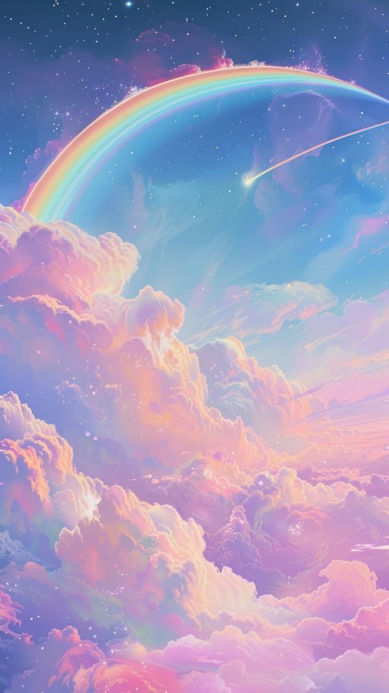 Rainbow cloud space sky.