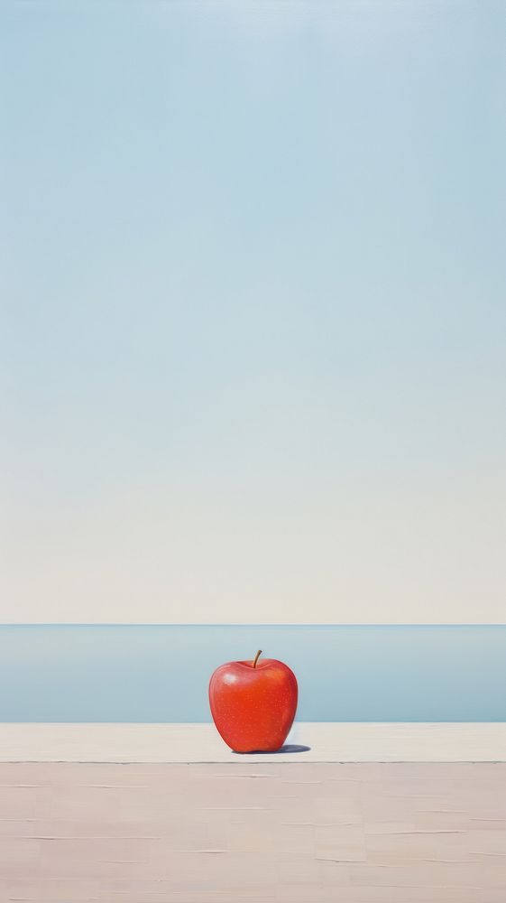 Apple painting horizon fruit.