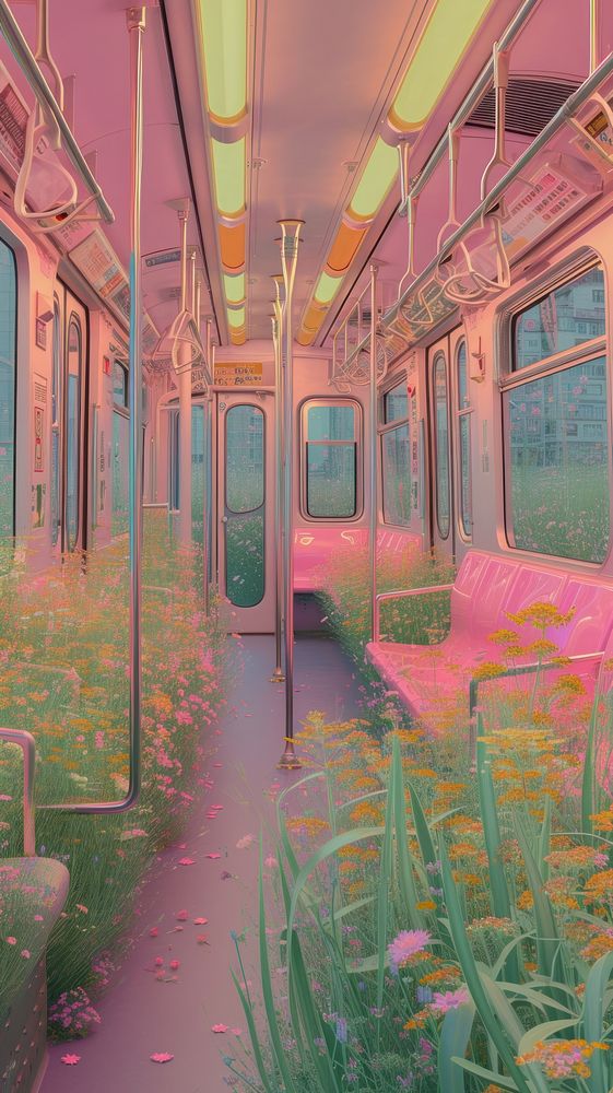 Train vehicle subway flower | Premium Photo Illustration - rawpixel