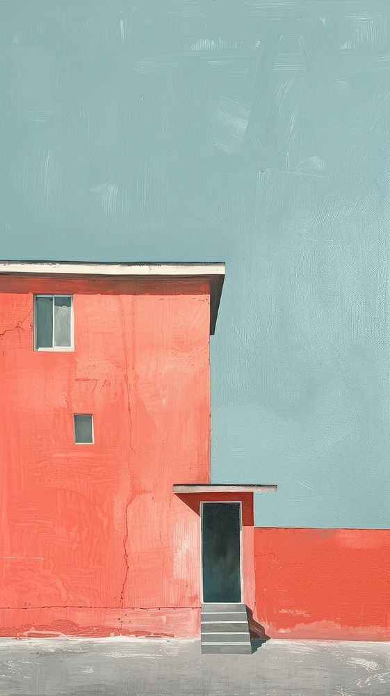 Minimal space suburb house painting architecture building.