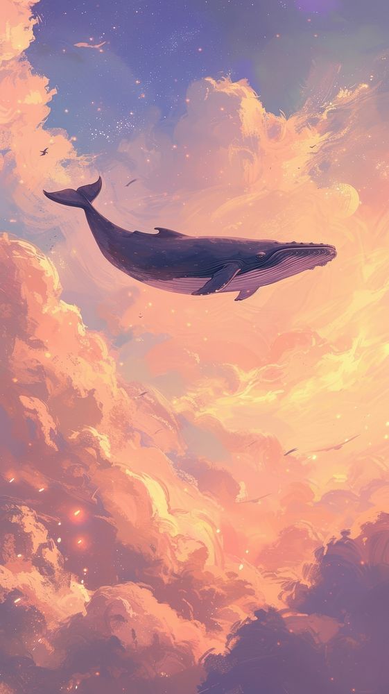 Animal whale fish sky.